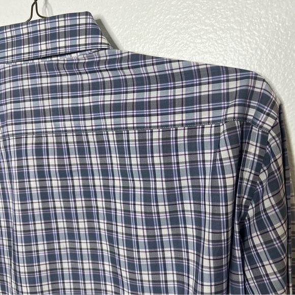 #60. Ermenegildo Zegna Gray & Purple Long Sleeved Button Shirt Med NWOT - Picture 9 of 13